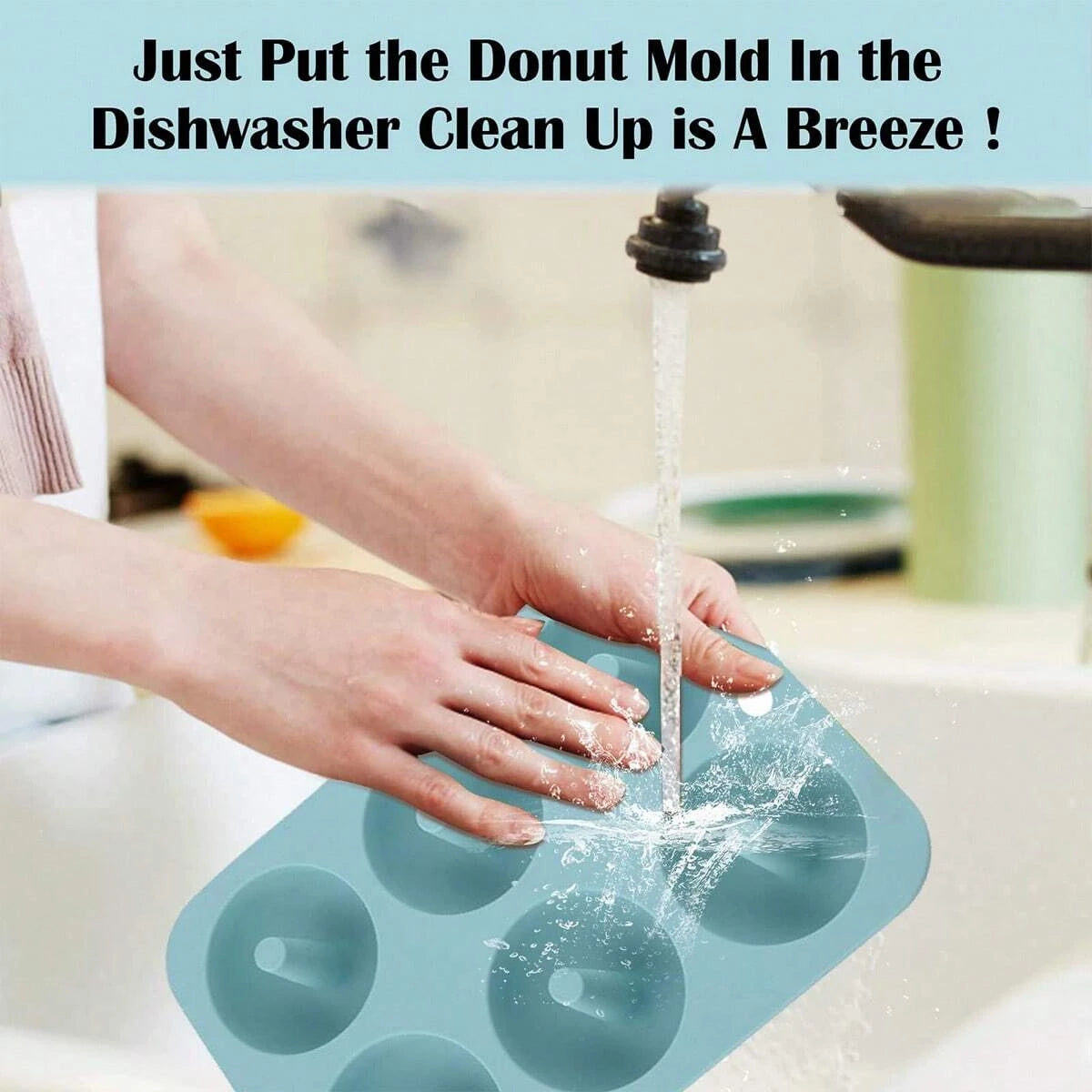 Silicone Donut Mold 6 Cavity Nonstick Baking Pan for Cakes and Pastries