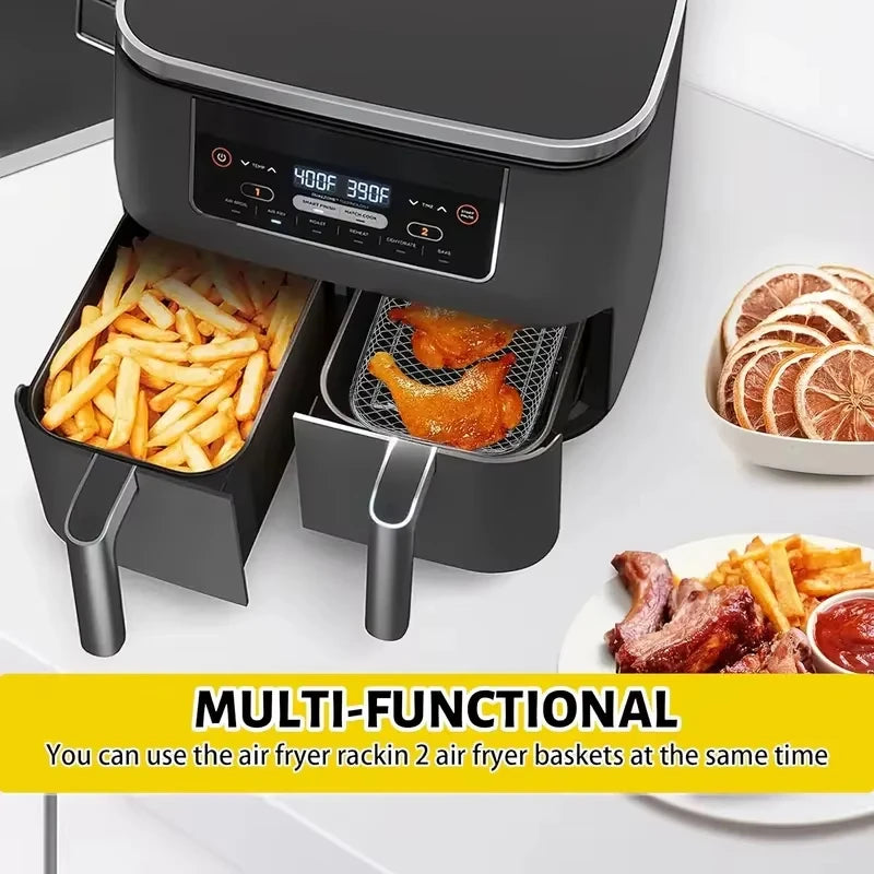 Stackable Air Fryer Rack Stainless Steel Grilling and Steaming Tray