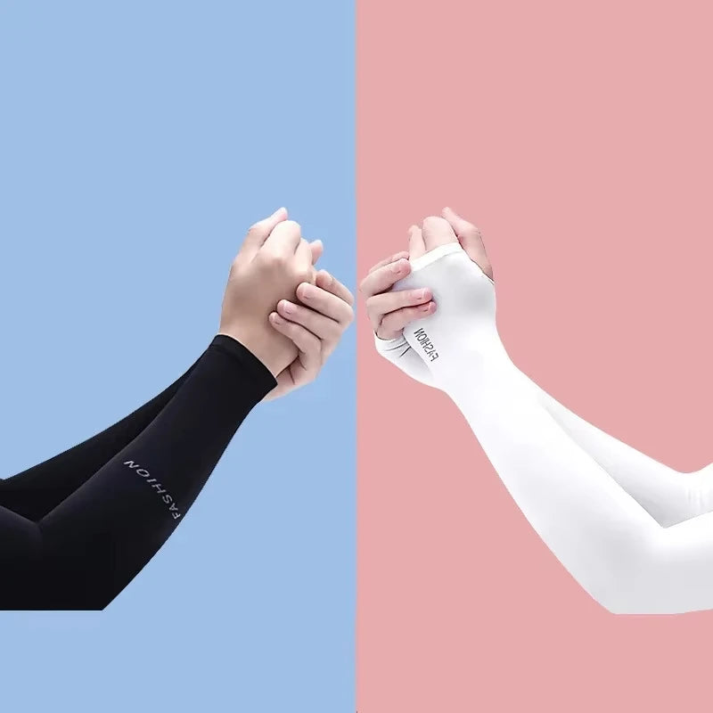 UV Protection Arm Sleeves Cooling Sunblock Covers for Sports Cycling