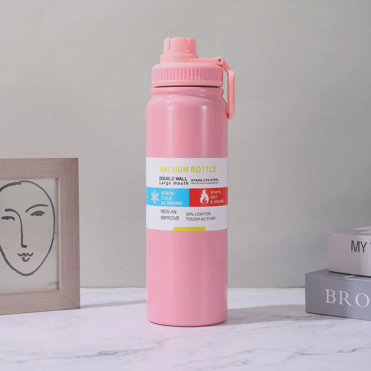 Insulated Stainless Steel Vacuum Flask Thermal Water Bottle Sport Cup