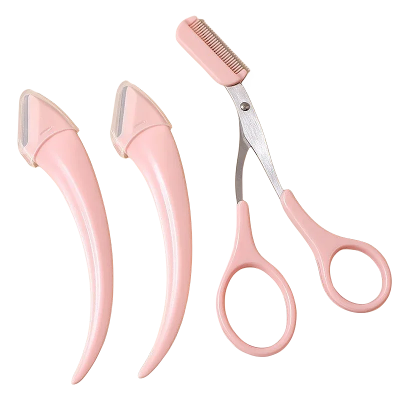 Professional Eyebrow Trimmer Set with Comb and Precision Face Razor - 21