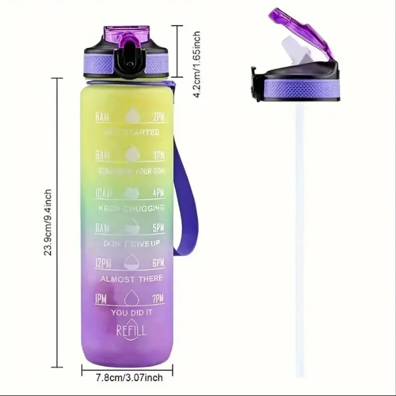 Gradient Sports Water Bottle with Time Marker and Straw Leakproof - 4