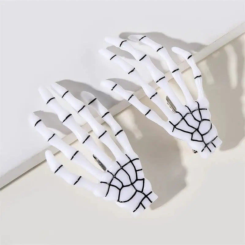 Skeleton Hand Hair Clip Gothic Punk Halloween Horror Hair Accessories - 10