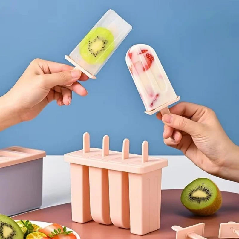 Reusable Popsicle Mold Set Homemade Ice Cream Maker with Lid
