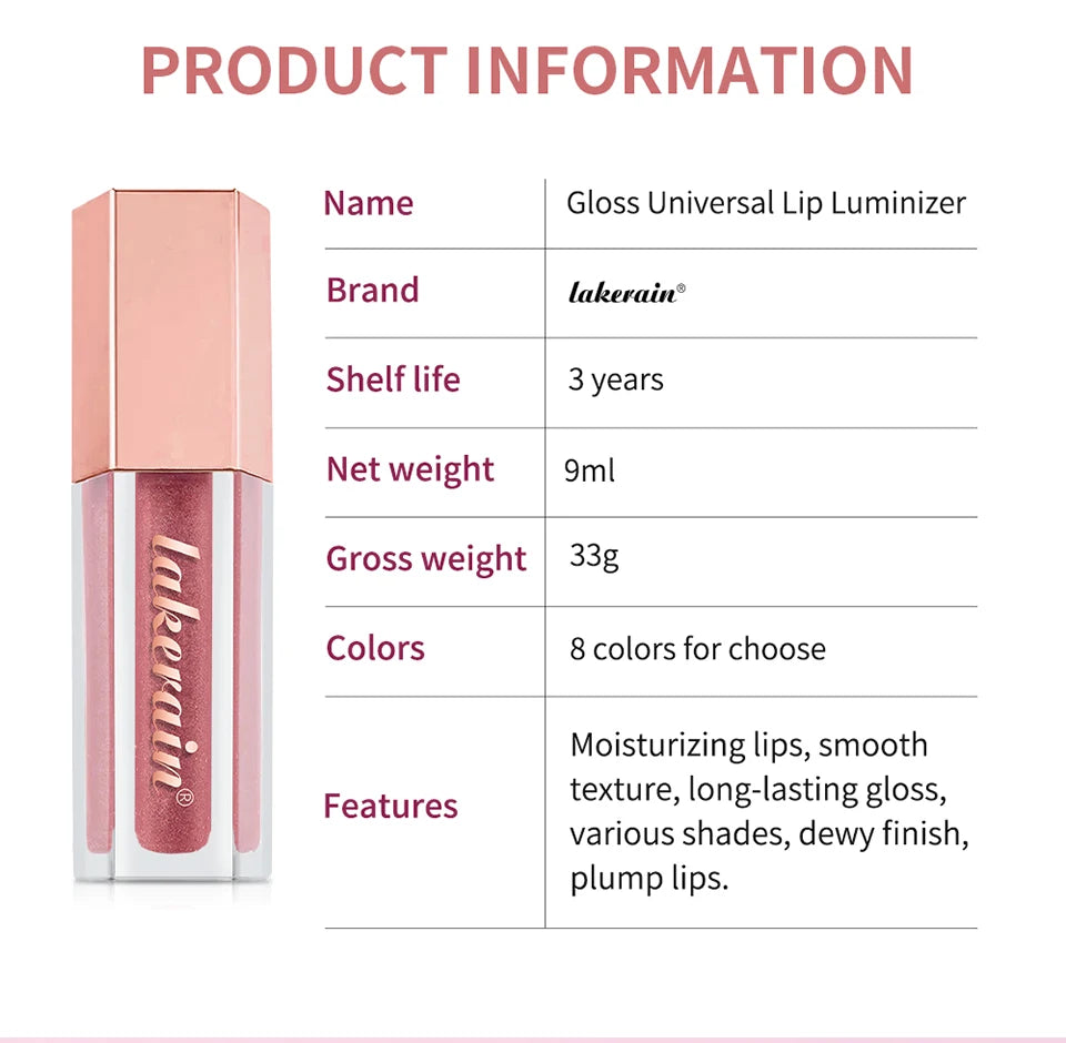 Shimmer Liquid Lip Gloss Moisturizing Lip Luminizer Tint
