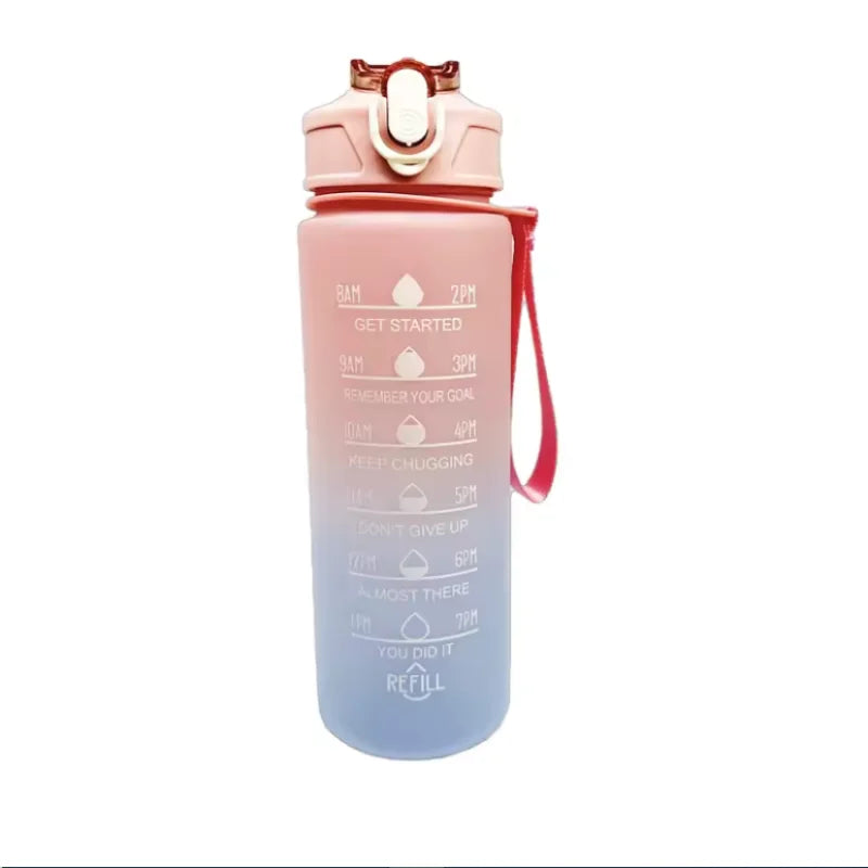 750ml Motivational Water Bottle with Time Marker Leakproof Sport Jug - 8