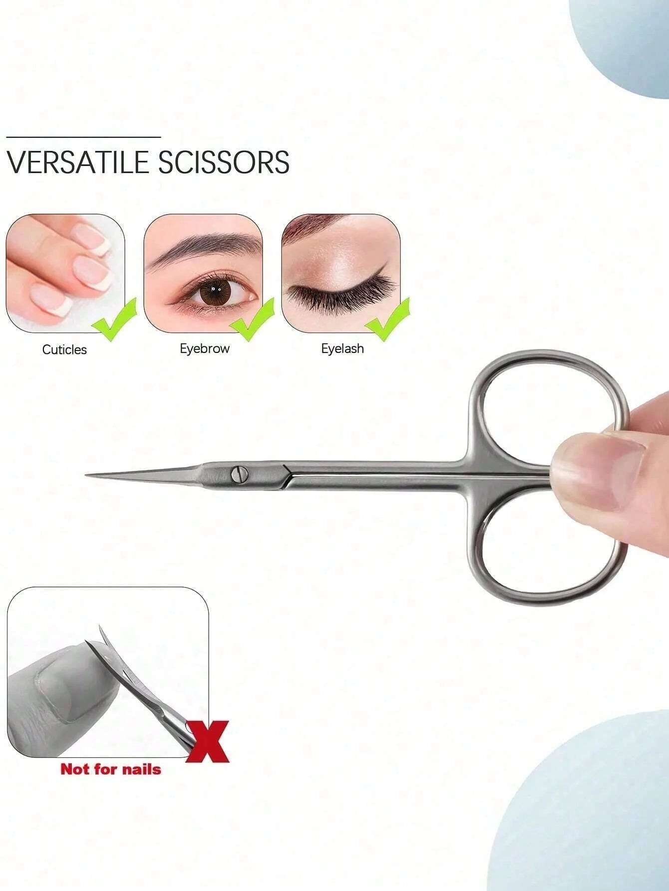 Professional Stainless Steel Cuticle Scissors Nail Trimmer Grooming Tool - 3