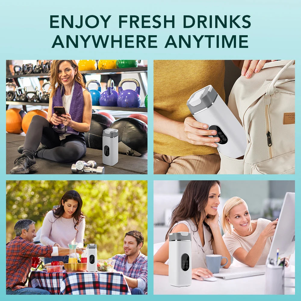 Portable 12-Blade Electric Juicer Cup & Smoothie Blender Bottle