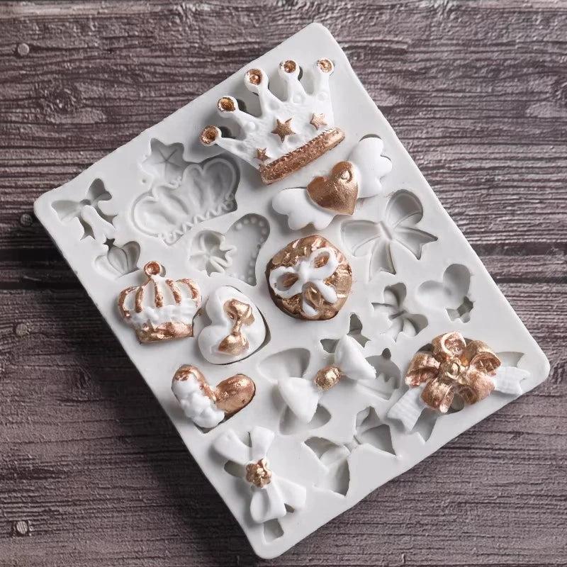 Crown and Bowknot Silicone Cake Mold Fondant Chocolate Decorating Tool - 3