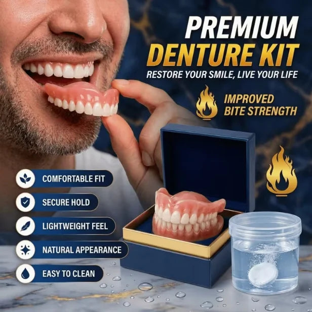 Silicone Dentures False Teeth Full Set Temporary Fit - 1