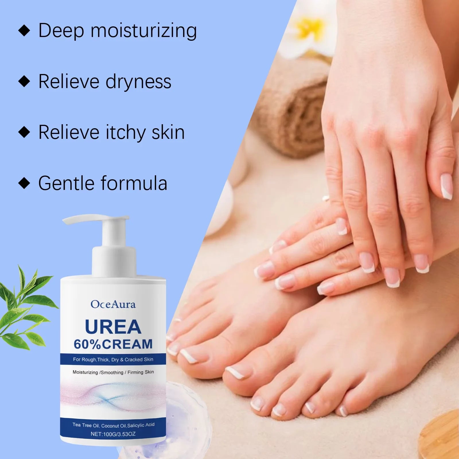 60% Urea Moisturizing Foot Cream Cracked Heel Repair & Callus Remover - 2
