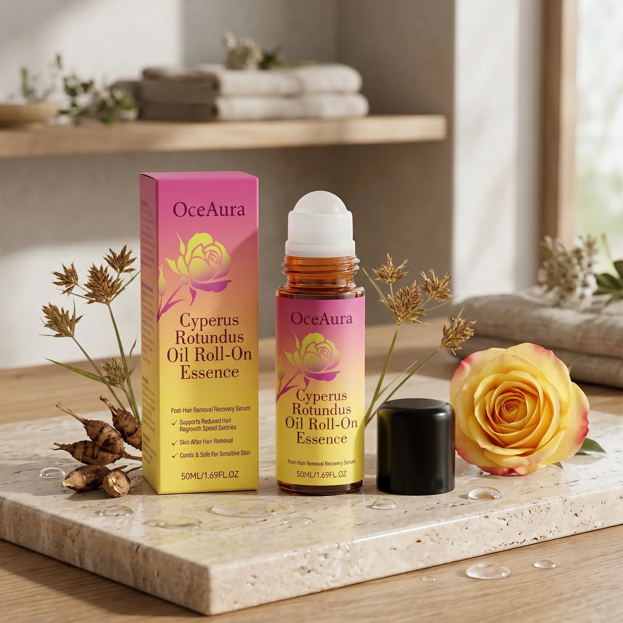 OceAura Cyperus Rotundus Roll On Oil Essence Post Hair Removal Care - 6