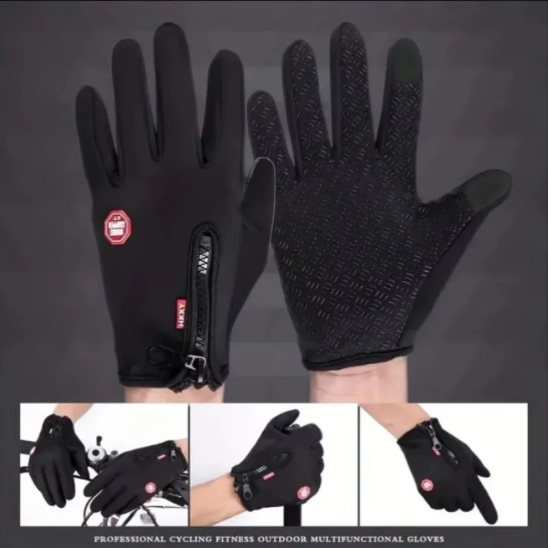Mens Waterproof Winter Gloves Touch Screen Thermal Ski Riding Gloves - 2