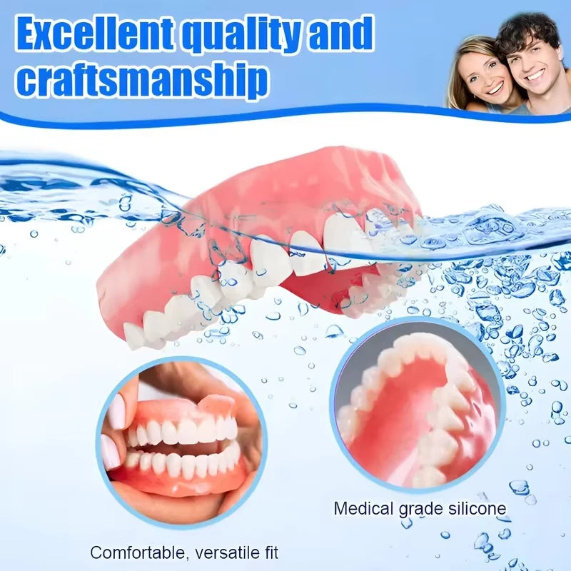 Silicone False Teeth Kit Upper Lower Smile Set