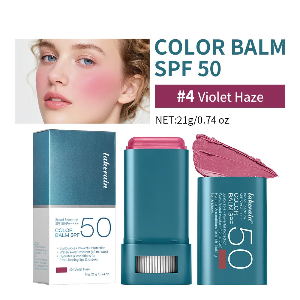 SPF 50 Blush Balm Stick Hydrating Sunscreen Makeup
