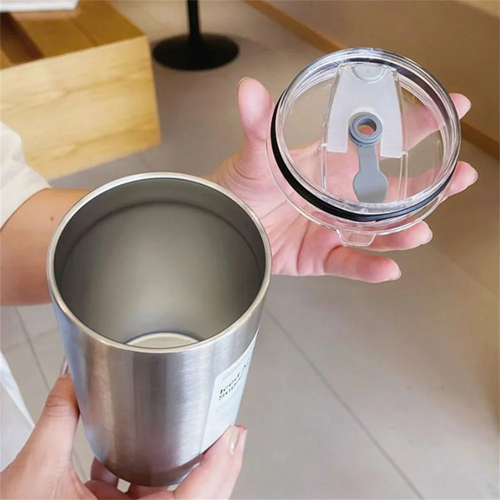 600ml Stainless Steel Coffee Mug Insulated Travel Tumbler with Straw - 8