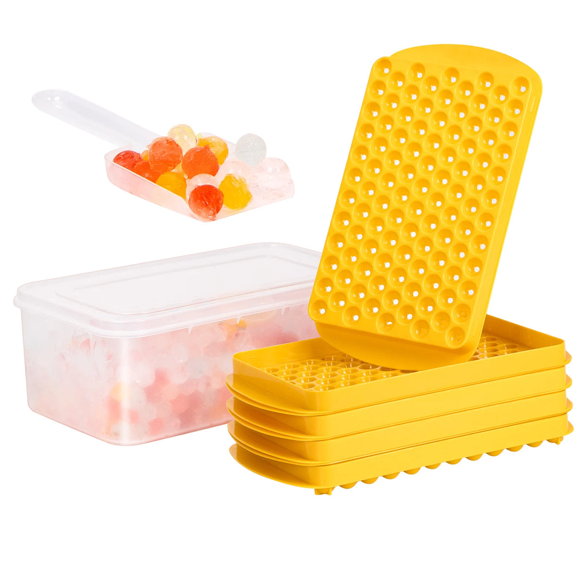 104 Cavity Mini Ice Cube Tray Round Ball Maker Mold for Drinks and Bar