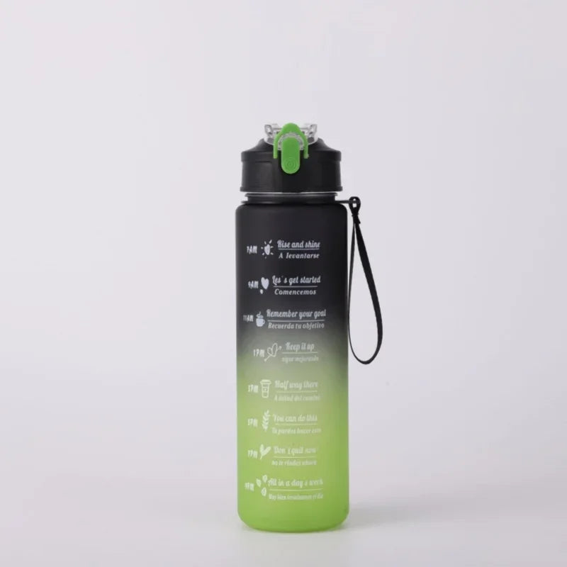 Motivational Sports Water Bottle with Time Marker and Leak Proof Straw - 41