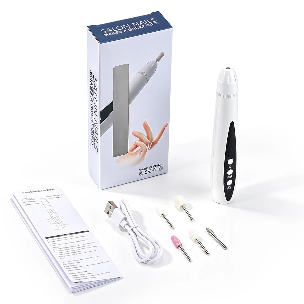 Cordless 2-in-1 Electric Nail Drill and UV Lamp Manicure File Set - 19