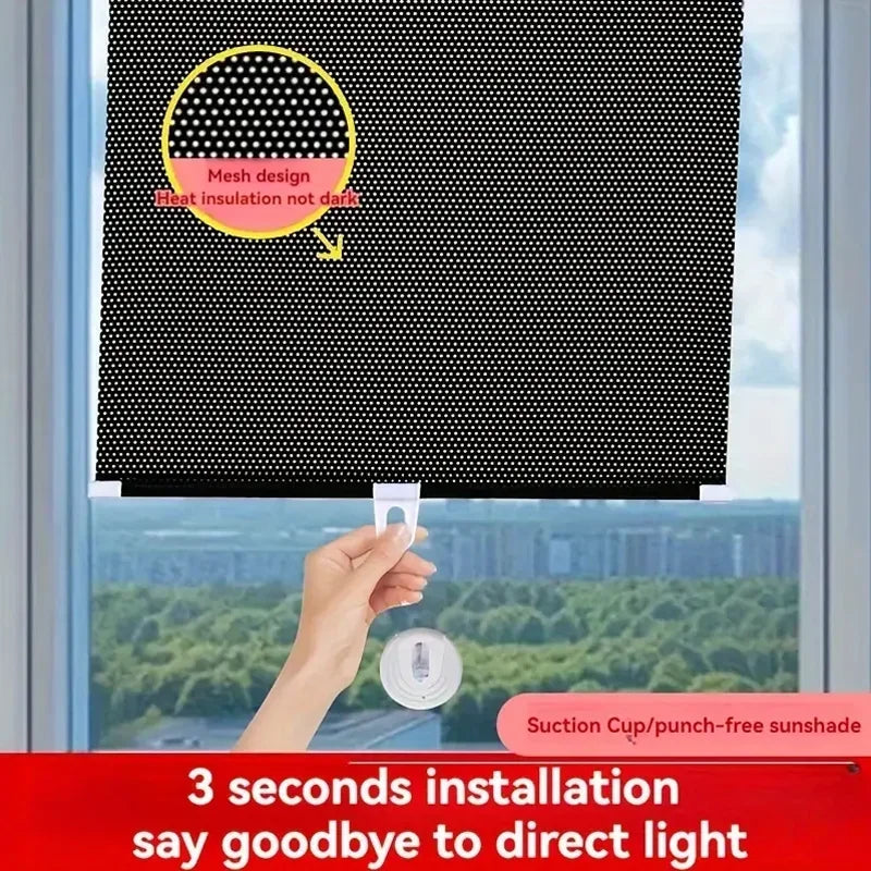 Retractable Window Sunshade Suction Cup Heat Insulation Blind