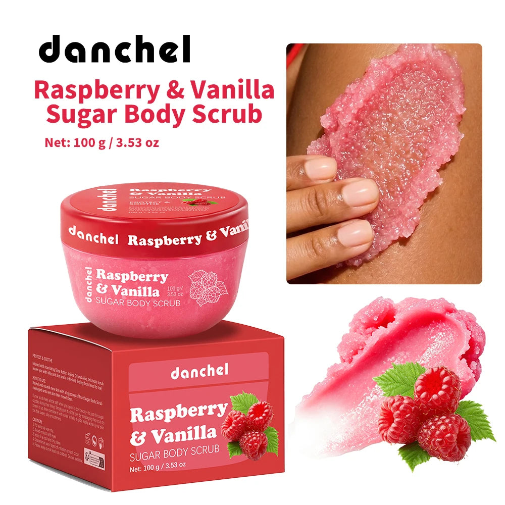 Raspberry Vanilla Sugar Body Scrub Exfoliating Skin Care