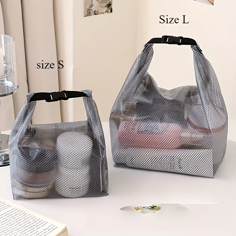 2PCS Waterproof Storage Bag Mesh Cosmetic Pouch for Travel and Gym