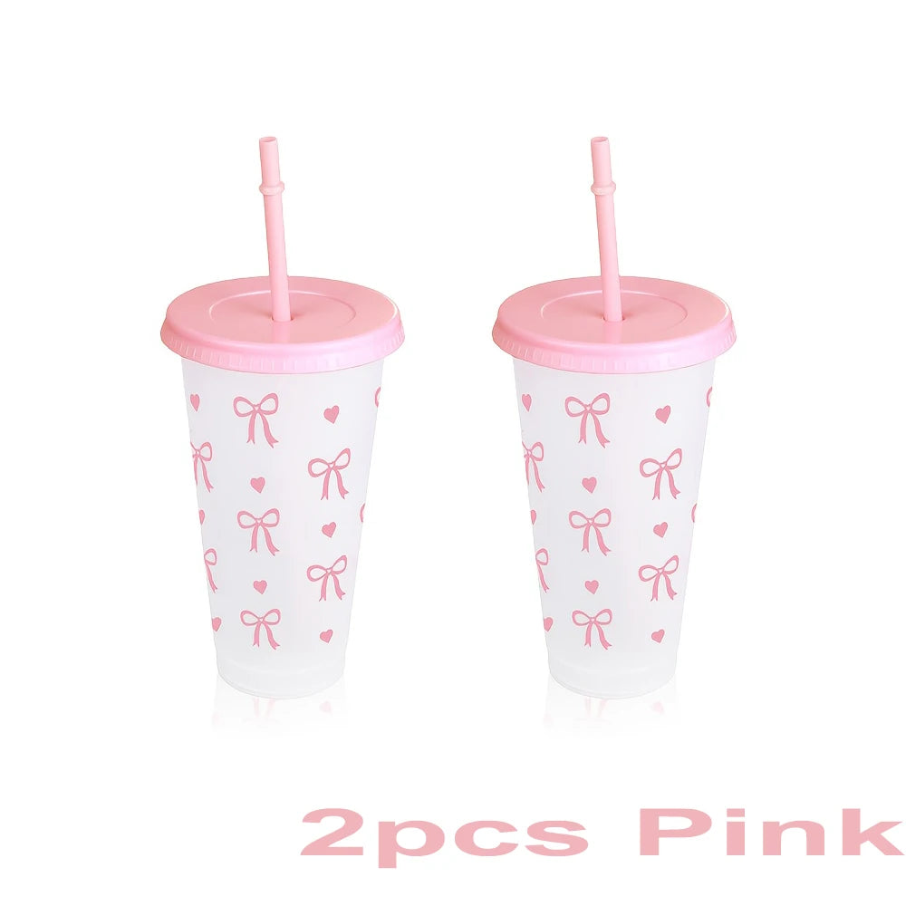 Reusable Glitter Tumbler Cups with Lids and Straws for Party Drinks - 12