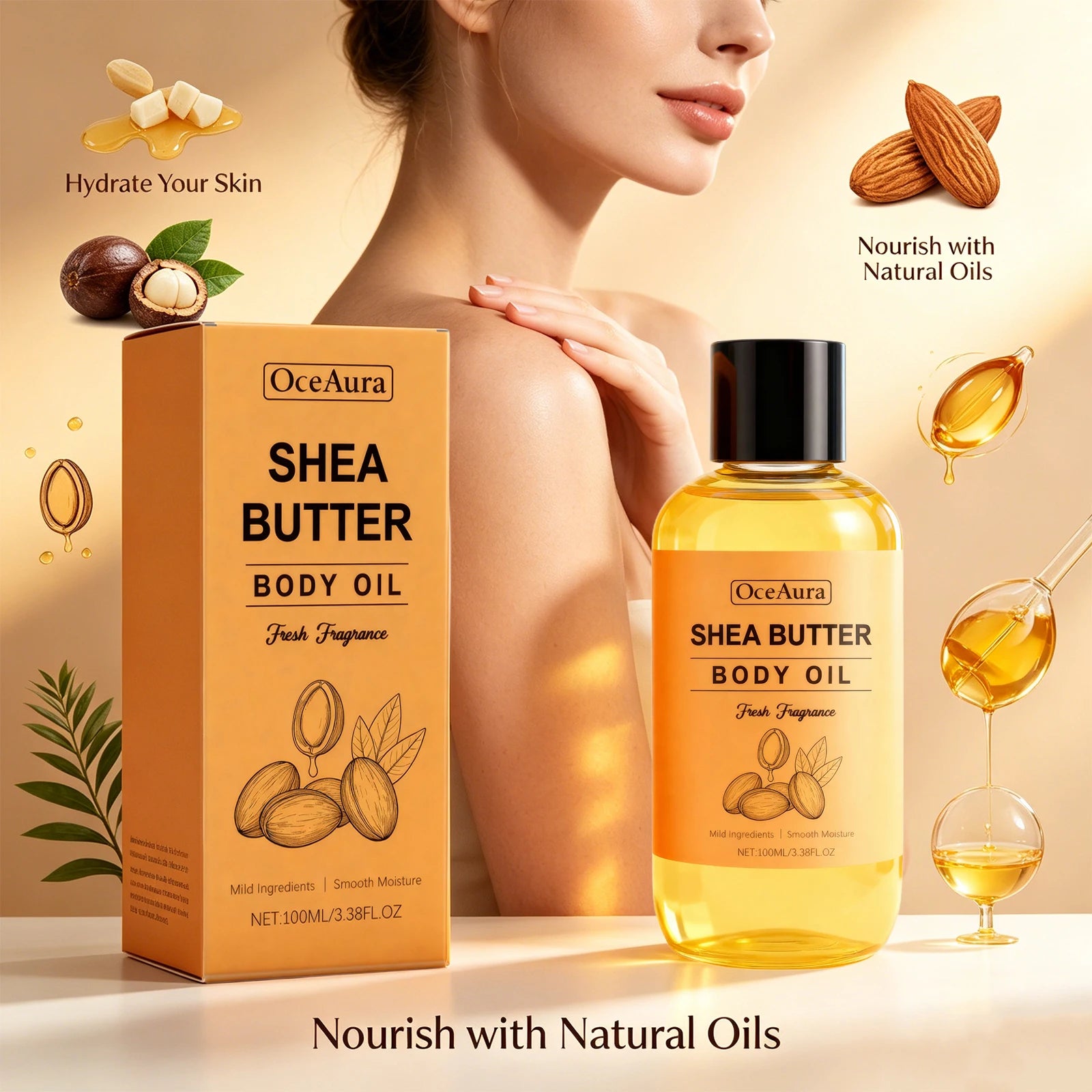 Shea Butter Body Oil Hydrating Massage Care for Dry Skin - 9