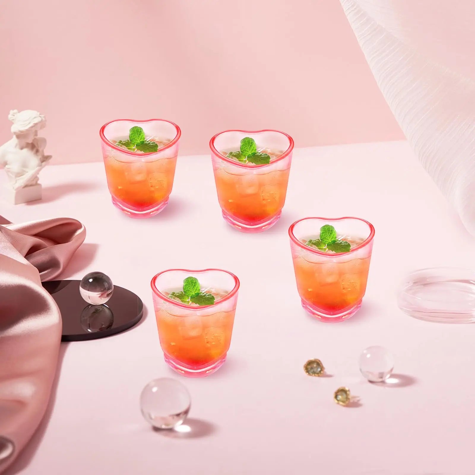 Heart Shaped Plastic Mini Wine Glasses for Romantic Parties and Events - 9