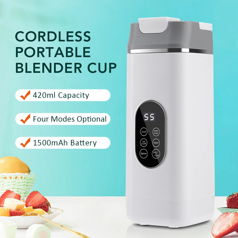 Portable 12-Blade Electric Juicer Cup & Smoothie Blender Bottle - 7