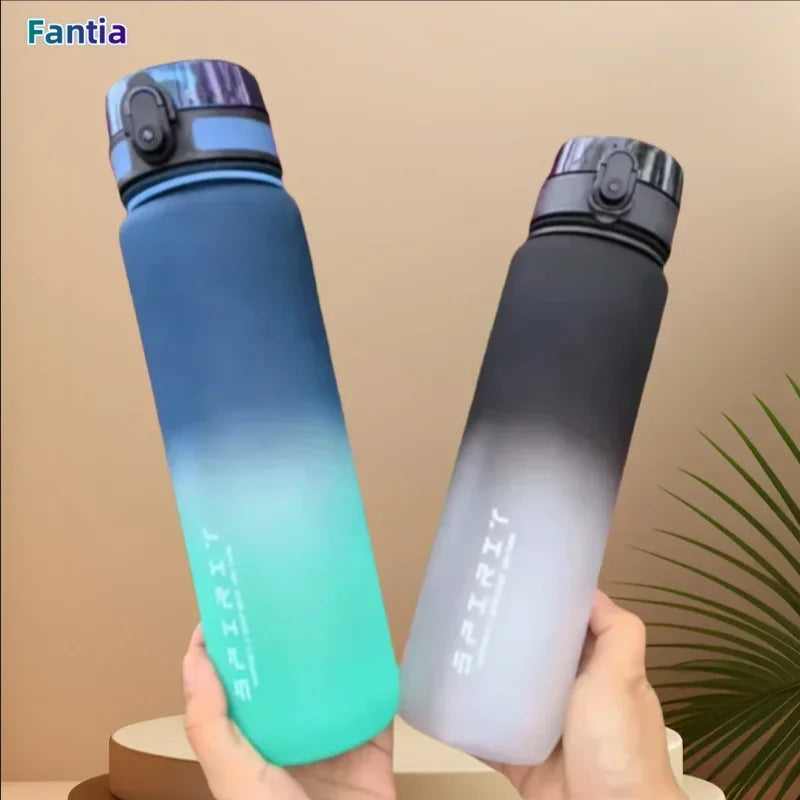 Fantia Motivational Sports Water Bottle Leak Proof Gym Jug 500ml 1000ml - 1