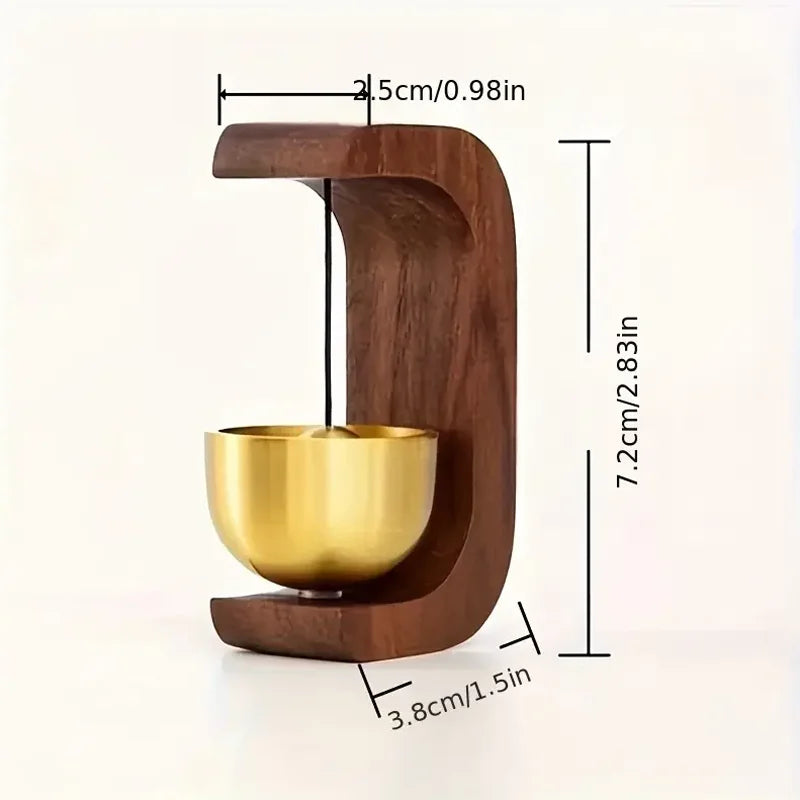 Magnetic Wood Doorbell Brass Wind Chime for Entryway and Home Decor - 7