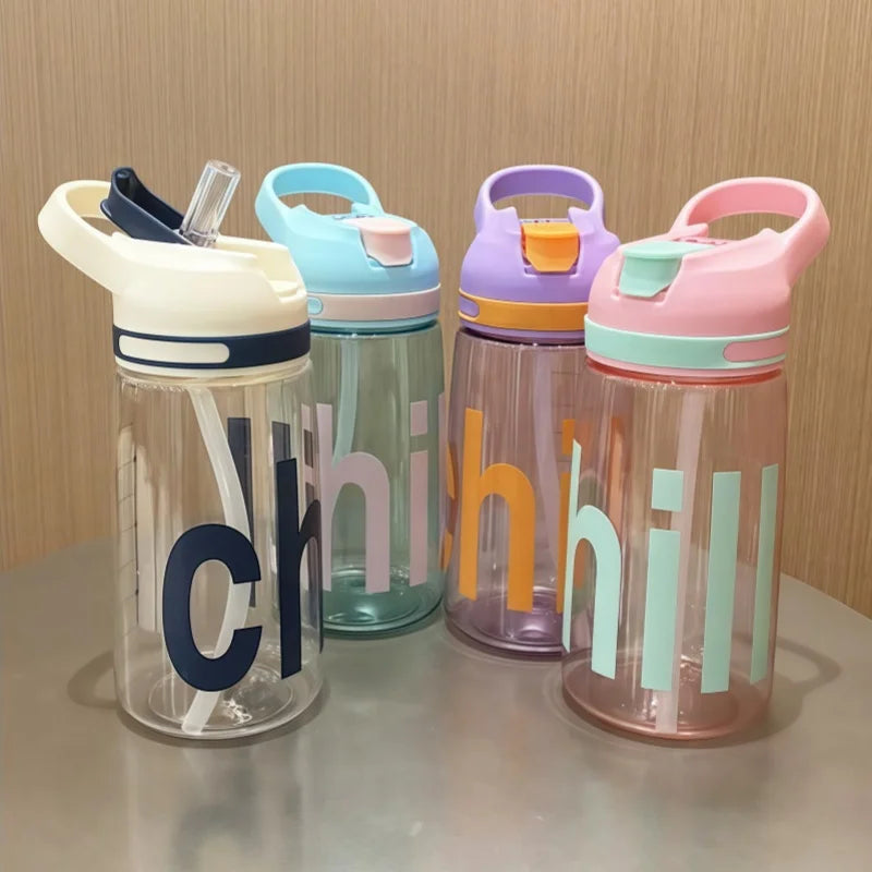450ml Sports Water Bottle Leak Proof Portable Straw Drinking Cup - 2