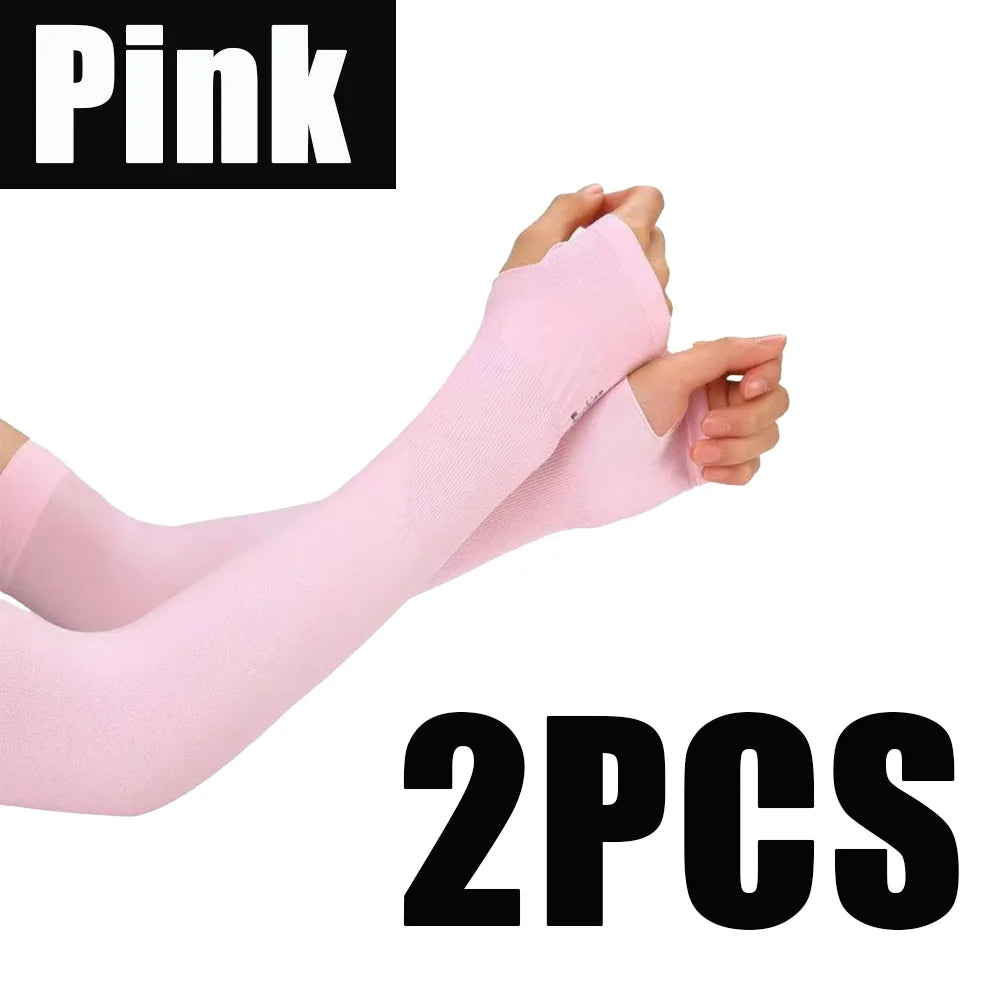 UV Protection Arm Sleeves Cooling Sunblock Covers for Sports Cycling - 28