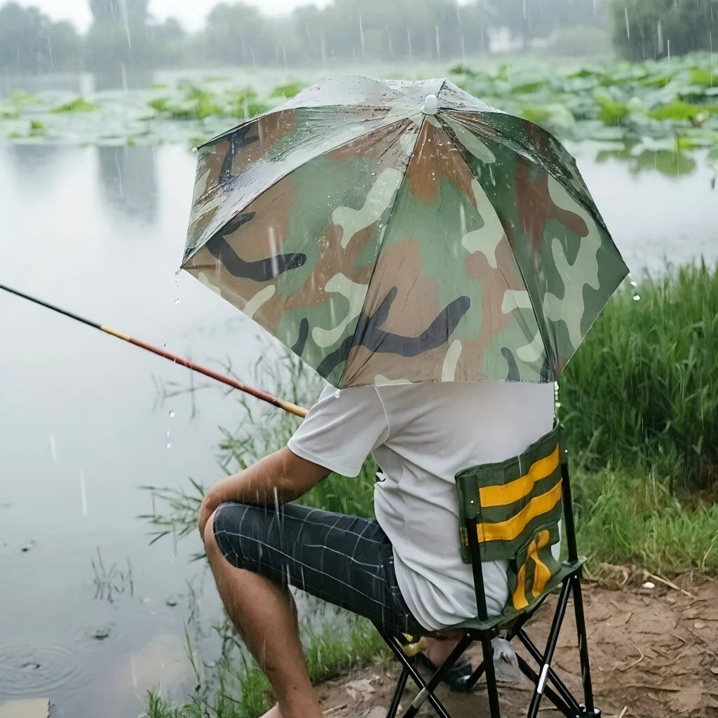 Hands Free Umbrella Hat Foldable Sun Rain Protection for Hiking Fishing