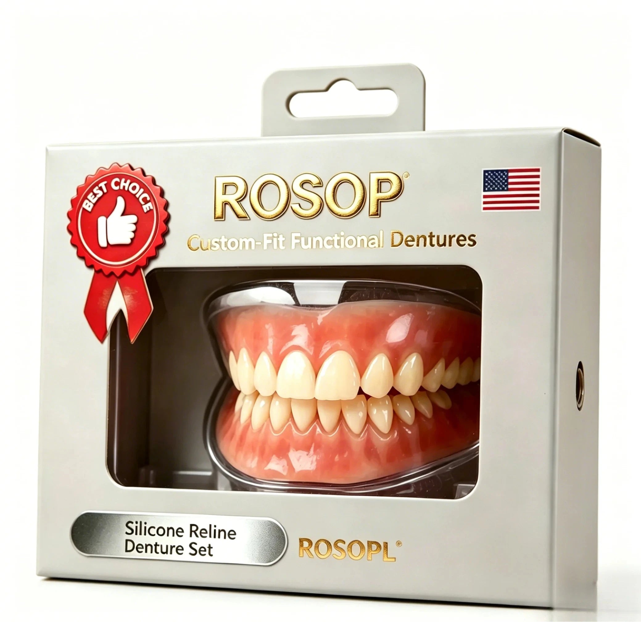 Silicone Denture Kit Upper and Lower Fake Teeth Set - 6