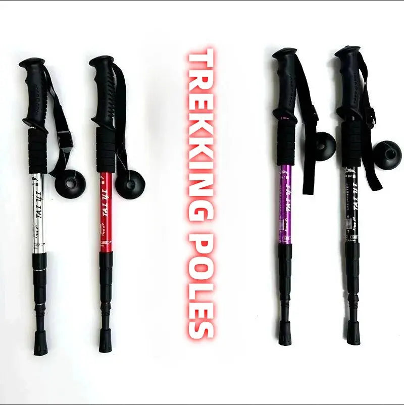 Ultralight Foldable Hiking Trekking Pole Adjustable Mountaineering Stick