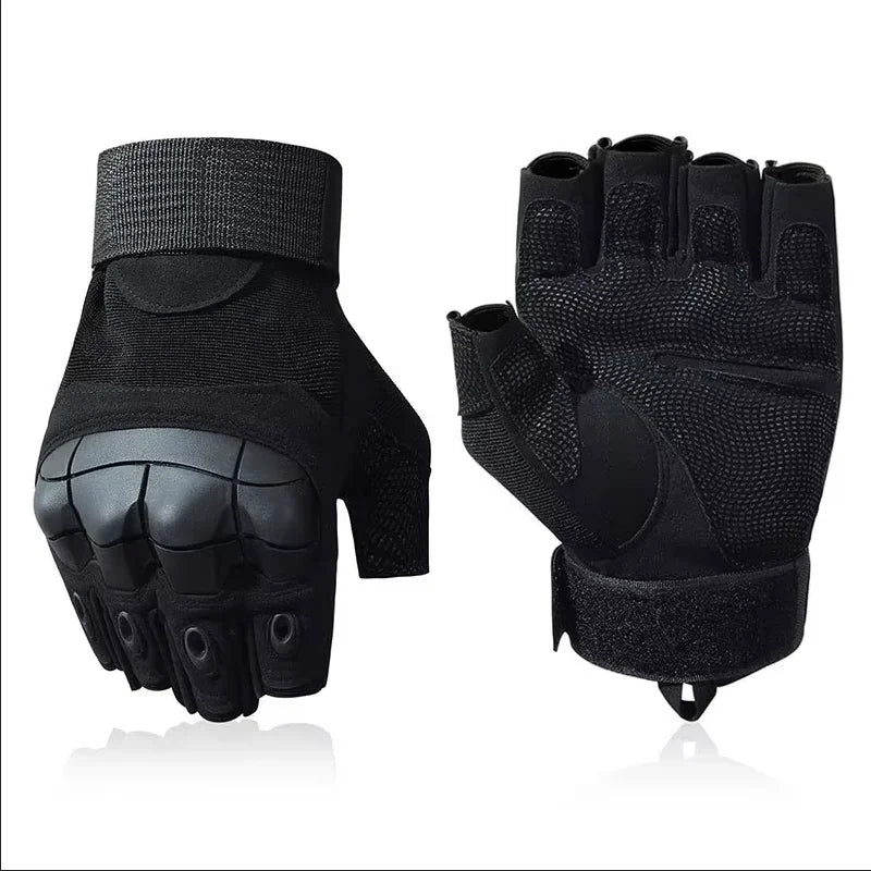 Tactical Half Finger Gloves Hard Knuckle Combat Airsoft Hunting Gear - 8