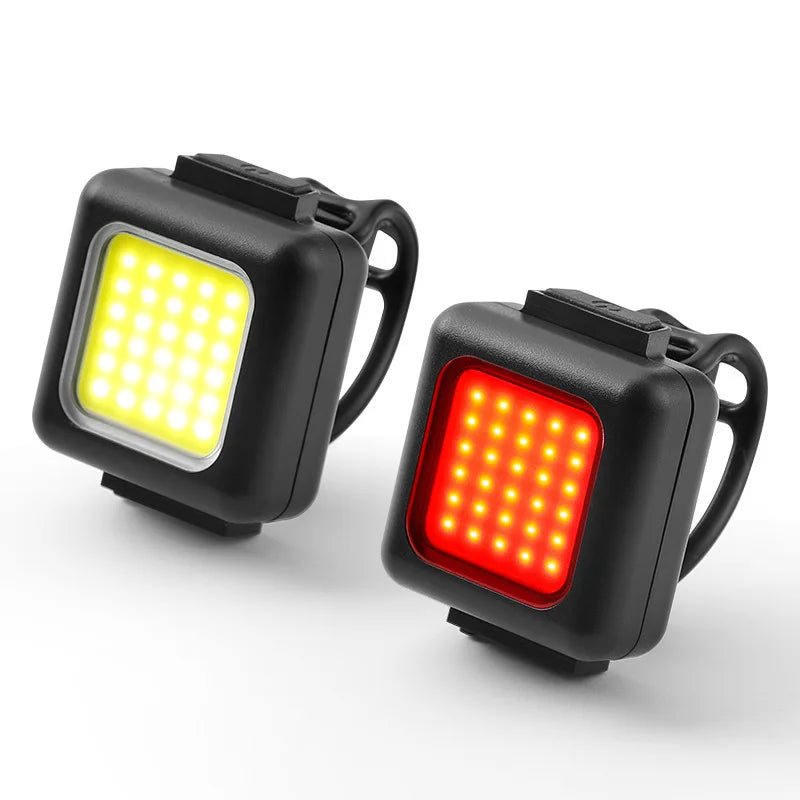 2 Pack LED Bike Light Set Rechargeable Bicycle Tail Light Flashlight - 1