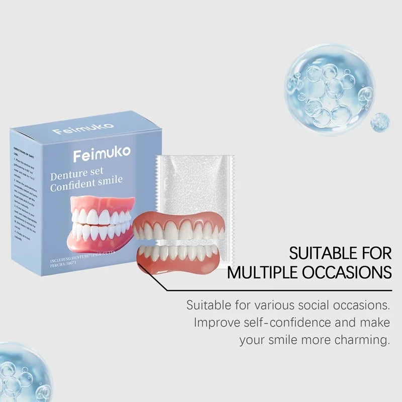 Silicone Temporary Dentures Full Set Fake Teeth