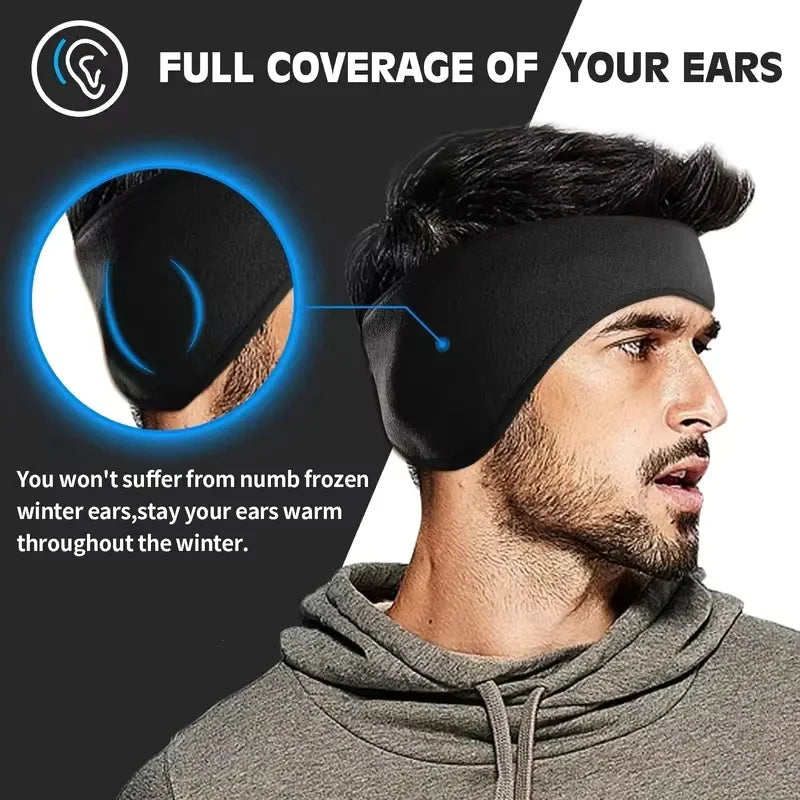 Warm Fleece Earmuffs Headband Unisex Windproof Winter Sports Ear Warmer - 4