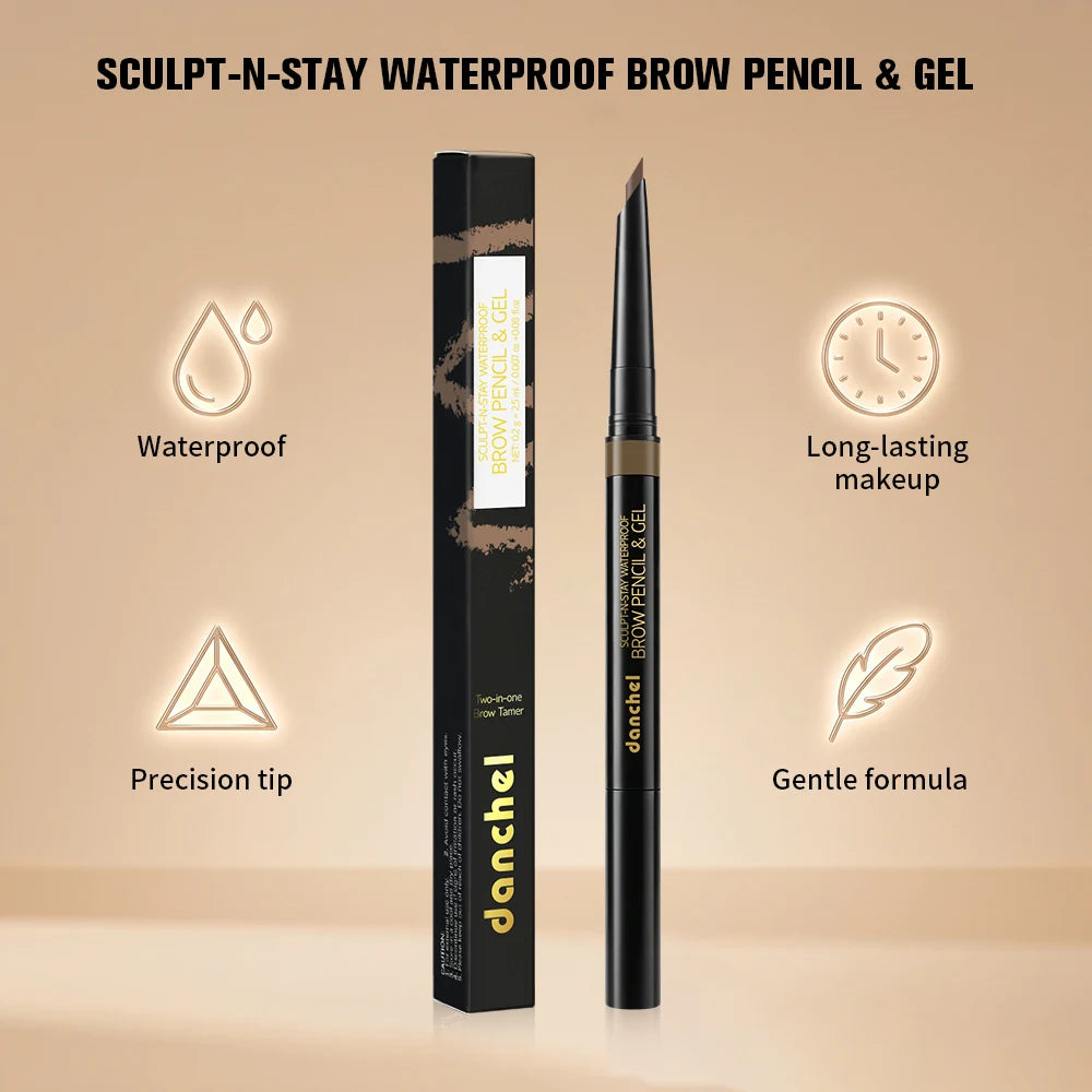 2 in 1 Waterproof Brow Pencil and Gel - 4