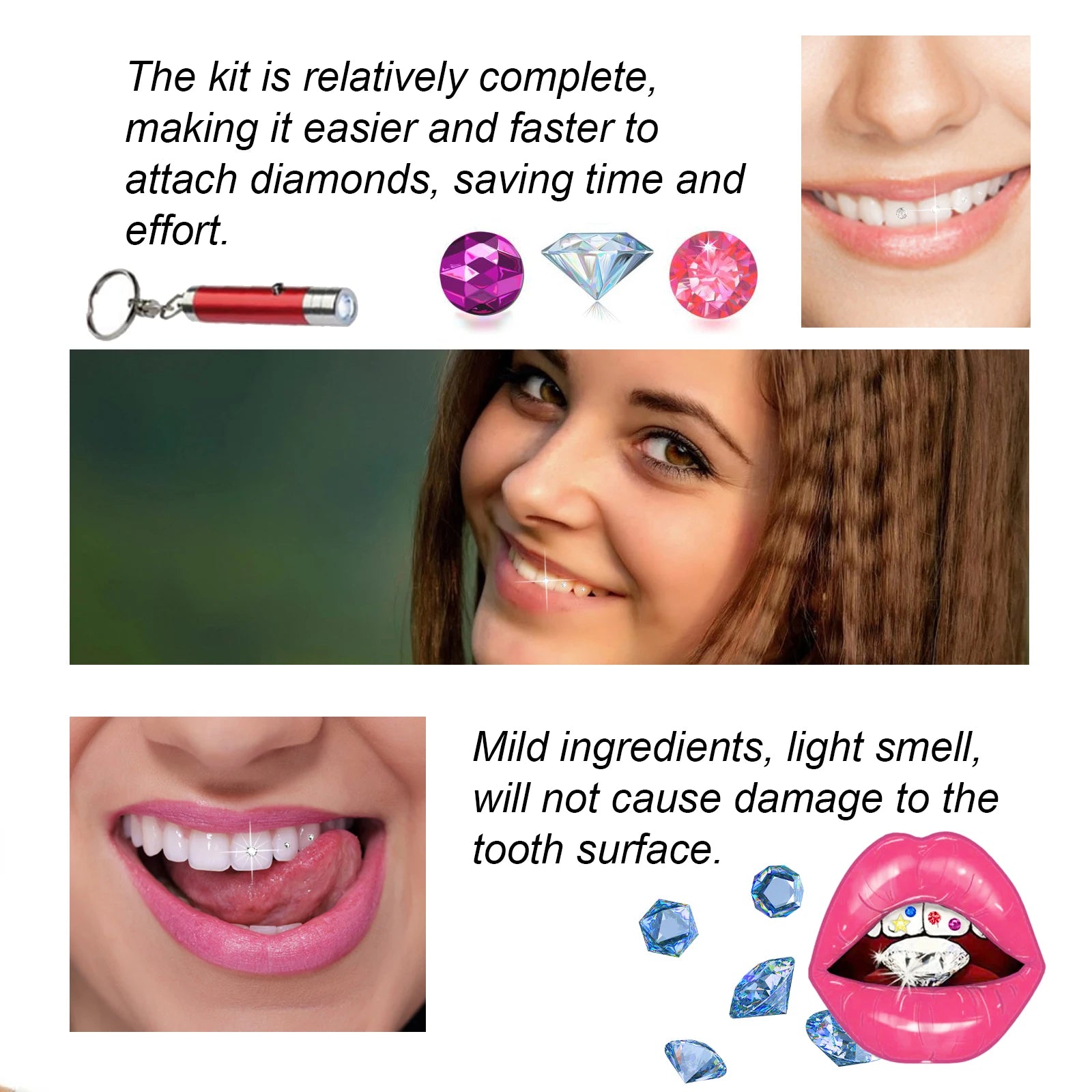 DIY Tooth Gems Kit Crystal Jewelry Teeth Decoration Set - 4