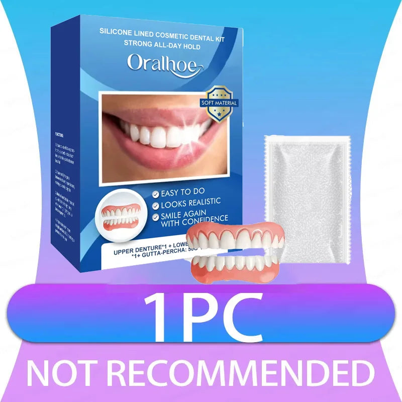 Silicone Dentures Full Set Soft Upper And Lower Fake Teeth - 7