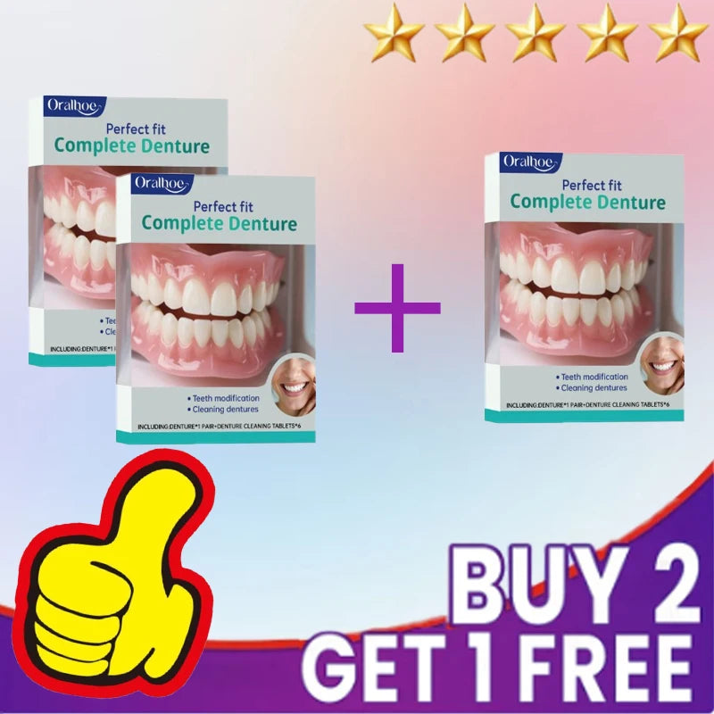 Silicone Dentures Full Mouth Fake Teeth Veneers - 8
