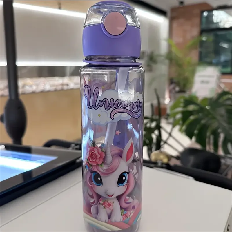 Fantia 700ml BPA Free Space Cup Portable Water Bottle with Straw
