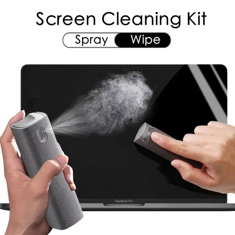 2 in 1 Screen Cleaner Spray and Microfiber Cloth for Phones and Tablets