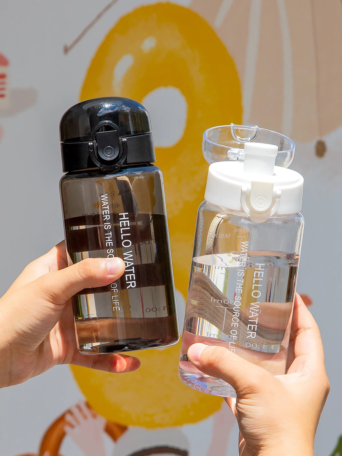 Transparent Sports Water Bottle Leakproof Drinking Cup 550ml 780ml