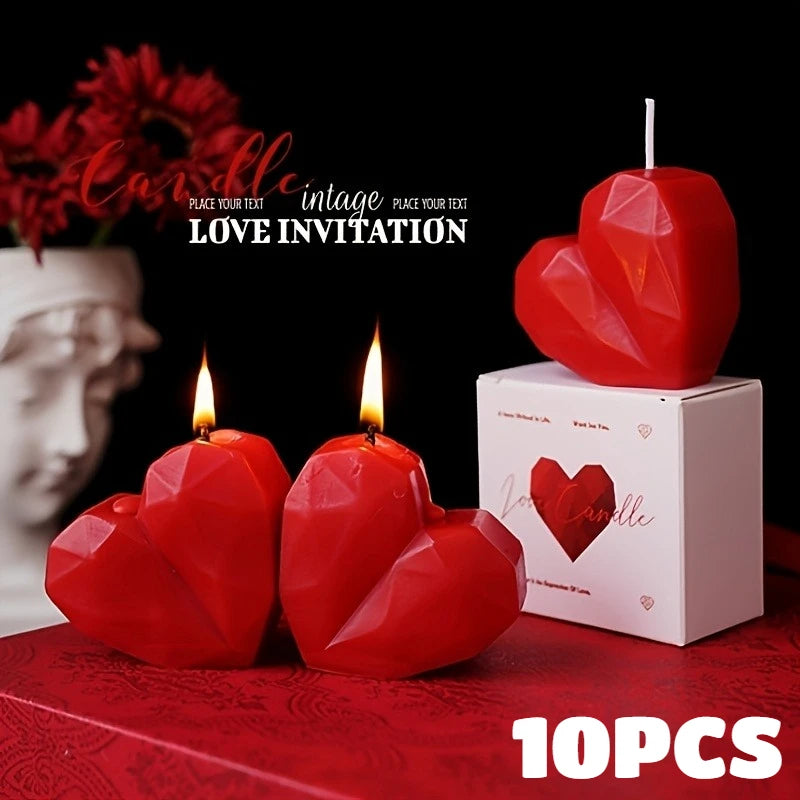 2pc Heart Shaped Scented Aromatherapy Candles Romantic Valentine Gift - 1