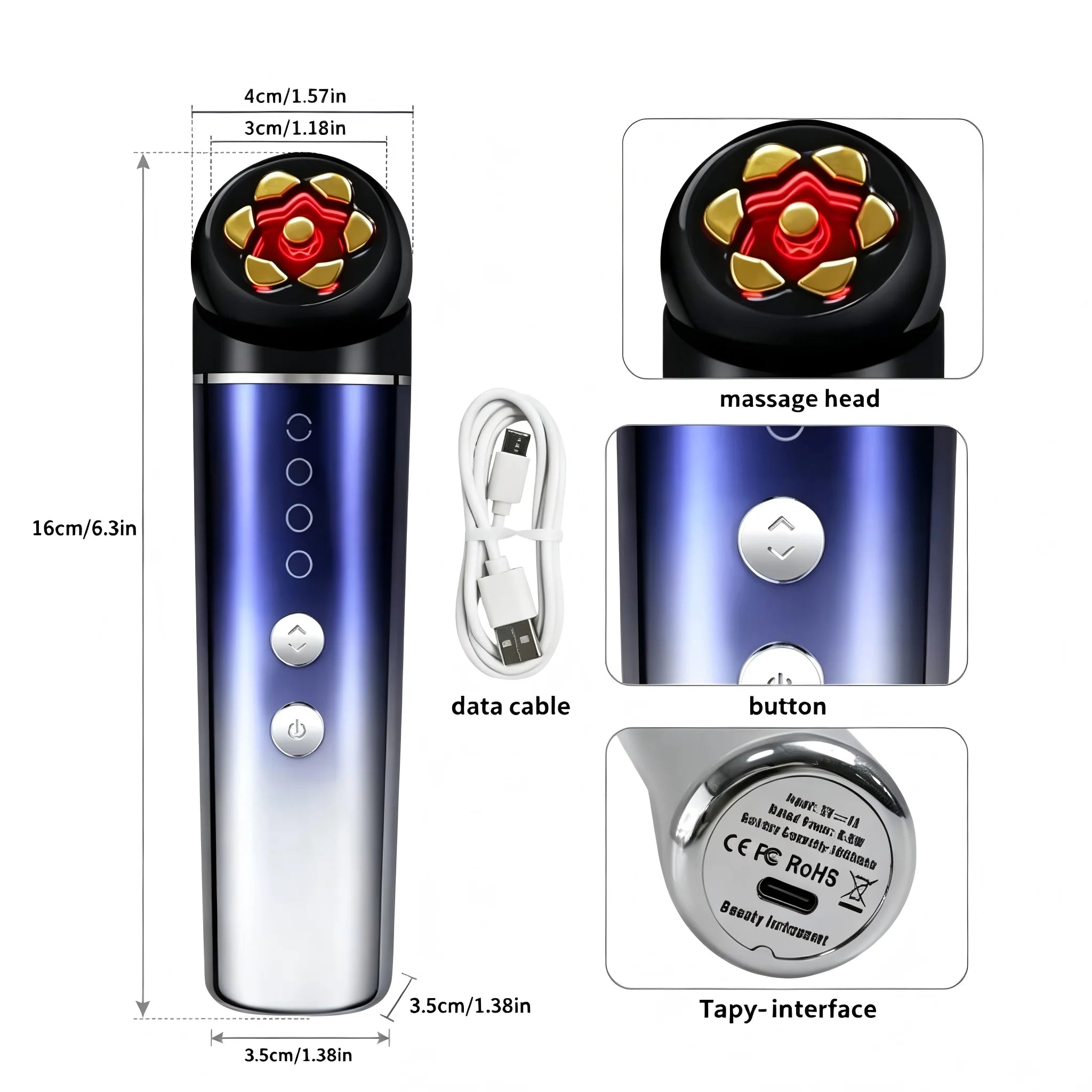 3 in 1 Facial Massager Red Light Skincare Device for Face and Neck - 12